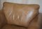 Contemporary Tan Brown Leather Two Seat Sofa & Matching Armchair, Set of 2, Image 14