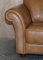 Contemporary Tan Brown Leather Two Seat Sofa & Matching Armchair, Set of 2 7