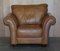 Contemporary Tan Brown Leather Two Seat Sofa & Matching Armchair, Set of 2 13