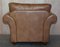 Contemporary Tan Brown Leather Two Seat Sofa & Matching Armchair, Set of 2 20