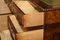 Large Burr Elm Green Leather Top Twin Pedestal Partner Desk Part Suite 17