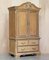 Large Limed Oak Media Cabinet Cupboard Prince Charles Fleur De Lis Feather Crest 2