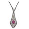 Drawstring Gold Necklace with Diamond and Ruby 1