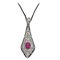 Drawstring Gold Necklace with Diamond and Ruby, Image 1