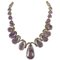 Rose Gold and Silver Drop Necklace with Amethyst and Diamonds, Image 1