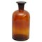 Bottiglia da farmacia antica in vetro ambrato con coperchio, Immagine 1