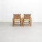 Sessel aus Holz und Schilfrohr im Stil von Charlotte Perriand, 2er Set 7