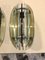 Mid-Century Italian Modern Glass & Metal Wall Sconces from Veca, Set of 2 2