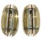 Mid-Century Italian Modern Glass & Metal Wall Sconces from Veca, Set of 2 1