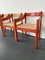 Red Carmimate Carver Chairs by Vico Magistretti, Set of 4 5
