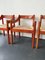 Red Carmimate Carver Chairs by Vico Magistretti, Set of 4 3