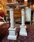 Marble and Brass Heavy Pedestals Columns, Set of 2 1