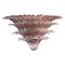 Italian Murano Glass Chandelier with Pink Leaves 1