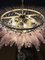 Lámpara de araña italiana de cristal de Murano con hojas rosadas, Imagen 8