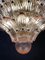 Lámpara de araña italiana de cristal de Murano con hojas rosadas, Imagen 10