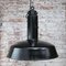 Vintage Industrial Black Enamel & Cast Iron Top Pendant Light 5