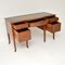 Antiker edwardianischer Schreibtisch aus Holz mit Lederplatte & Intarsien 7
