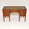 Antique Edwardian Inlaid Satin Wood Leather Top Desk, Image 2