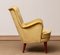 Slim 'Samsas' Style Swedish Lime Green Velvet Lounge Chair by Carl Malmsten 3
