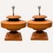 Große Emaillierte Keramik Ufo Tischlampen von Gerard Danton für Roche Bobois, 2er Set 1