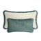 White Velvet with Teal Fringes Rectangle Happy Pillow from Lo Decor 2