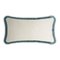 White Velvet with Teal Fringes Rectangle Happy Pillow from Lo Decor 1