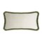 White Velvet with Green Fringes Rectangle Happy Pillow from Lo Decor 1