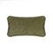 Coussin Rectangulaire en Velours Blanc avec Franges Vertes de Lo Decor 3