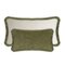 Coussin Rectangulaire en Velours Vert avec Franges Vertes de Lo Decor 2