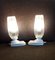 Vintage White Plastic Bedside Lamps with Clear Relief Glass Screen, 1980s, Set of 2 4