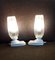 Vintage White Plastic Bedside Lamps with Clear Relief Glass Screen, 1980s, Set of 2, Image 4