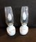 Vintage White Plastic Bedside Lamps with Clear Relief Glass Screen, 1980s, Set of 2 2