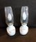 Vintage White Plastic Bedside Lamps with Clear Relief Glass Screen, 1980s, Set of 2, Image 2