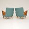 Vintage Swedish Teal & Beech Armchairs, 1960s, Set of 2 11