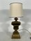Lámpara de mesa italiana vintage grande de latón macizo, años 50, Imagen 16