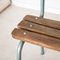 Vintage Iron & Brown Wood School Bench 11