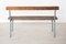 Vintage Iron & Brown Wood School Bench 2