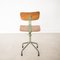 Industrial Iron & Brown Wood Adjustable Chair, Image 10