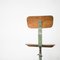 Industrieller Verstellbarer Stuhl aus Eisen & Braunem Holz 13