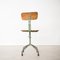 Industrial Iron & Brown Wood Adjustable Chair 5