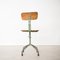 Industrial Iron & Brown Wood Adjustable Chair, Image 5