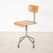 Industrial Iron & Brown Wood Adjustable Chair, Image 7