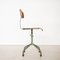 Industrial Iron & Brown Wood Adjustable Chair, Image 3