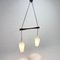 Danish Teak and White Glass Hanging Lamp, 1950s, Image 5