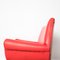 Mid-Century Red & Brass 3-Seat Sofa 10