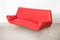 Mid-Century 3-Sitzer Sofa in Rot & Messing 3