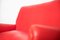 Mid-Century Red & Brass 3-Seat Sofa 6