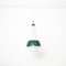 Mid-Century Frosted Green & White Ceiling Lamp 8