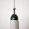 Mid-Century Frosted Green & White Ceiling Lamp, Image 7