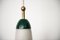 Mid-Century Frosted Green & White Ceiling Lamp, Image 6